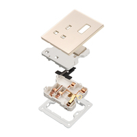 Offre Spéciale – Prises et interrupteurs muraux électriques modernes de luxe 250V IP21 à 16 prises