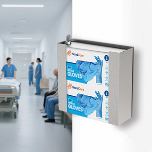 Double 304 Stainless Steel Disposable Glove Box Holder With Lock for Medical & Food Processing - Product Image 1