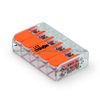 Connecteur de bornier à connexion rapide Wago 221-415, 450V 32A, en matériau PA66, pour distribution d'énergie avec fils de 4mm, modèle 221-415
