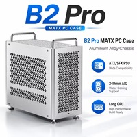 Boîtier d'ordinateur en aluminium B2 Pro 17.8L MATX, tour moyenne, châssis PC, GPU 345 mm, AIO 240 mm, alimentation ATX SFX, option de refroidissement arrière