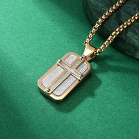 Liontin Salib Religius Anti Karat Anti Luntur Tahan Air Pvd Personalisasi Produk Baru, Bahan Baja Tahan Karat 316L, Hadiah Liontin untuk Pria