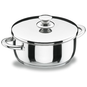 Pentola in acciaio inossidabile con coperchio da 3 litri, design moderno e resistente per fornelli a gas e a induzione - Product Image 1