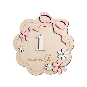 Décor de pépinière en nid d'abeille, accessoires de photographie nouveau-né, annonces de douche de bébé et de <span class=keywords><strong>naissance</strong></span> Cartes d'étape en bois pour bébé - Product Image 3