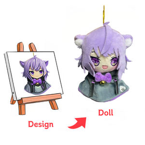 Low Moq Odm Oem Custom Tekening Ontwerp Pluche Pop Dier Humanoïde Pop Pluche Sleutelhanger Custom - Product Image 4