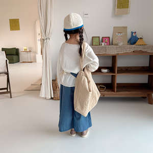 <span class=keywords><strong>Pantaloni</strong></span> per <span class=keywords><strong>Bambina</strong></span> Stile Coreano Primavera 2026, Set in Cotone Lavato con Elastico in Vita, <span class=keywords><strong>Pantaloni</strong></span> Corti per Neonata - Product Image 4