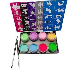 Venta al por mayor personalizado no tóxico piel inofensivo abstracto hombres <span class=keywords><strong>cara</strong></span> cuerpo pintura conjunto - Product Image 4