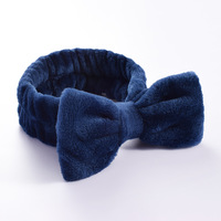 Bandes de cheveux papillon en coton noir pour femmes avec logo personnalisé avec breloque brillante Bandeau de douche facial à la mode Absorption d'eau