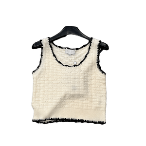 Robe débardeur côtelée pour femme avec bordure festonnée contrastante, sans manches, coupe ajustée, décontractée, mini-robe d'été - Product Image 2