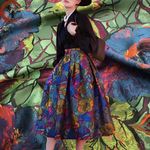 Tissu en <span class=keywords><strong>soie</strong></span> jacquard rétro léger de luxe, tissu de brocade teint en fil de <span class=keywords><strong>soie</strong></span> - Product Image 1