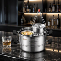 Bol à œufs vapeur en acier inoxydable avec couvercle, design minimaliste non toxique, bol à dessert et à soupe de 400-900 ml pour usage domestique et commercial