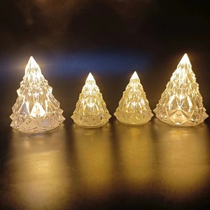 Led Candle Christmas <b>Tree</b> Shapes Tabletop Glass Ornaments Christmas <b>Tree</b> Led <b>Lights</b> Glass Christmas <b>Trees</b> Glass Ornaments - Product Image 6