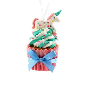 Mini Christmas Decoration Supplier Colorful Clay Cake Cup Ornament Indoor Home Party Gifts Polymer Clay Cupcake Decor