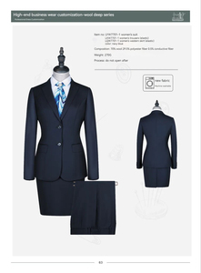 <span class=keywords><strong>Set</strong></span> di abiti in tinta unita eleganti da donna in lana 70% per giacca e gonne da donna completi da lavoro da donna - Product Image 4