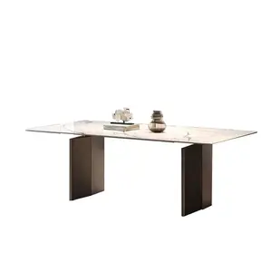 Tavolo da pranzo moderno di tendenza progetta tavoli da pranzo rettangolari quadrati in marmo ardesia set 6 sedie