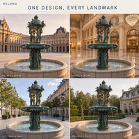 Fontaine d'eau sculptée en bronze de luxe RELONG, statue en fonte sculptée, style antique personnalisé pour parc extérieur et jardin
