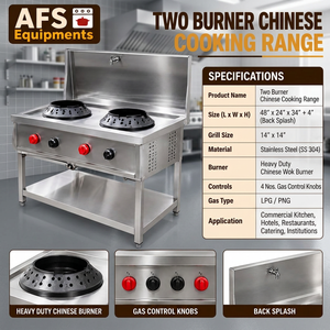 เตาแก๊สเชิงพาณิชย์สแตนเลส 36 นิ้ว ยี่ห้อ AFS Equipments แบบสี่หัวเตาสำหรับทำอาหารจีน หัวเตาแบบ Wok สำหรับงานหนัก ประหยัดพลังงาน - Product Image 3