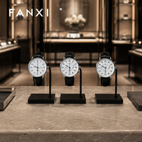 Support d'affichage pour montre en alliage d'aluminium FANXI, support simple pour montre pour comptoir de vente au détail, support en forme de C, or rose/noir