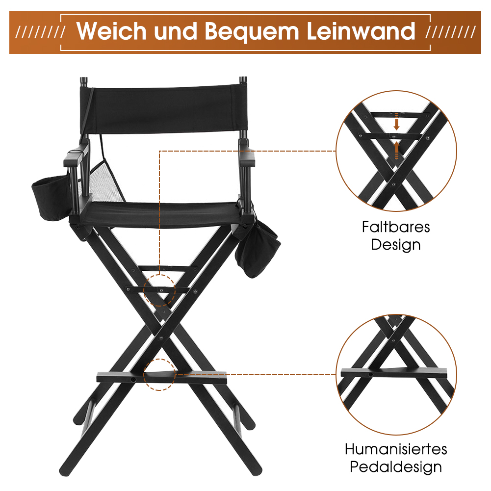 Good quality professional artist director makeup chair with headrest lightweight high-foot chair