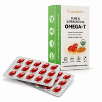 Chinaherbs Nouveau Produit Nouvelle Formule Huile d'Argousier Gélules Molles 30 Capsules Végétaliennes Oméga 3-6-7-9 Complément Alimentaire pour le Bien-être Quotidien