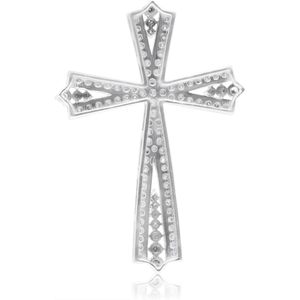 Colgante de cruz de diamantes Ornaatis, 0,81 quilates, corte redondo, blanco y marrón, en plata de ley 925, joyería religiosa unisex - Product Image 4