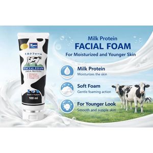 Espuma Facial YOKO Y433 (PROTEÍNA DE LECHE) 100 ml, Espuma Facial con Extracto de Leche para Hidratar y Limpiar Profundamente la Piel, Previene las Arrugas - Product Image 4