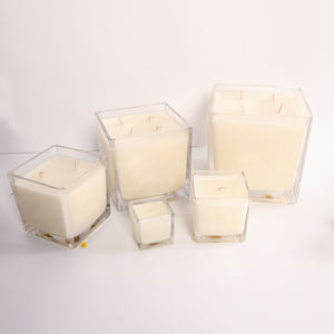 Vente en gros de pots en verre vides transparents carrés, utilisation <span class=keywords><strong>pour</strong></span> la décoration de la maison, conteneur <span class=keywords><strong>pour</strong></span> la <span class=keywords><strong>fabrication</strong></span> de bougies - Product Image 2