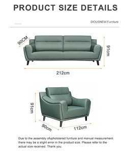 Ensemble de canapés en cuir moderne, meubles de luxe, canapé royal en cuir - Product Image 6