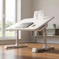 Bureau d'ordinateur portable pliable avec roulettes mobiles pour un déplacement facile, idéal pour canapé et lit - Solution de poste de travail efficace
