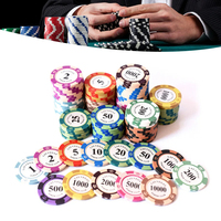Jetons de poker personnalisables avec logo imprimable, multi-dénominations, 14g, pour les soirées casino et les divertissements
