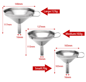 Corong Transfer anggur, tumpahan cair dapur Stainless Steel dengan Filter jala dengan pegangan untuk penggunaan langsung pada peralatan rumah - Product Image 2