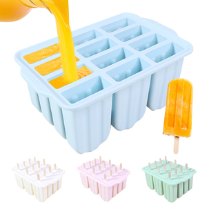 Hot bán 12 popsiocle Mini BPA free moule En Silicone <span class=keywords><strong>Ice</strong></span> Khuôn Silicone <span class=keywords><strong>Ice</strong></span> <span class=keywords><strong>Cream</strong></span> Maker bánh công cụ cho DIY Popsicle làm - Product Image 6