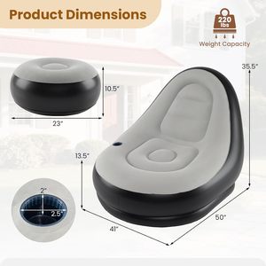 Modern Design <b>Inflatable</b> Flocking Air <b>Sofa</b> with Footstool Foldable Feature for Outdoor Living Room - Product Image 6