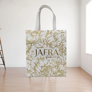 กระเป๋าผ้าสปันบอนด์เคลือบลามิเนตแบบสั่งทำพิเศษสำหรับ OEM พิมพ์ลายสกรีน ใช้ซ้ำได้ พร้อมหูหิ้วแข็งแรงสำหรับซูเปอร์มาร์เก็ต รับทำโลโก้ตามสั่ง - Product Image 1