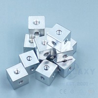 MALAXY Ecrou cubique en alliage d'aluminium usiné CNC personnalisé Connecteur d'écrou carré à bloc fixe à 6 côtés