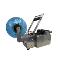 Petit bureau semi-automatique spiritueux vin boîtes de conserve pot bouteilles rondes autocollant étiquetage applicateur machine acier inoxydable