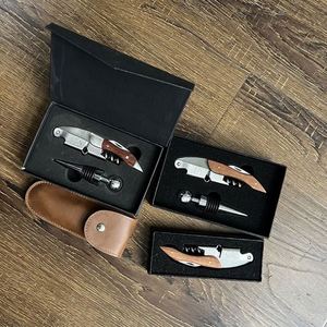 <b>Wine</b> Accessory Gift Set Wooden Handle Waiter's Corkscrew <b>Wine</b> <b>Stopper</b> with Gift Box - Product Image 5