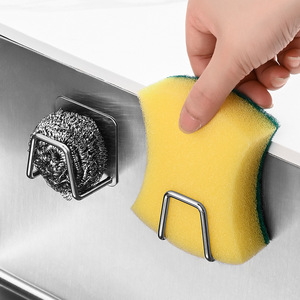 Ancien porte-éponge mural en acier inoxydable Pigeon, simple couche, pour évier de cuisine, rangement pour éponges et laine d'acier - Product Image 1