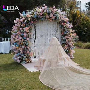 Décoration de mariage en plein air LEDA, fleurs artificielles en soie romantiques, arche de mariage, toile de fond de mariage, propositions de mariage, Saint-Valentin - Product Image 1
