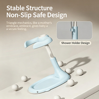Support de toilette pliable SUNNUO pour bébé, support de douche portable, pliage en un clic, gain de place, structure triangulaire stable