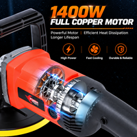 Polisseuse à vitesse variable 1400W 220V 7 pouces pour le detailing automobile, le polissage des sols en marbre, le cirage et la finition des surfaces