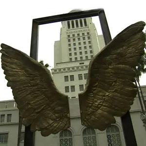 Hot sale large metal brass angel wings