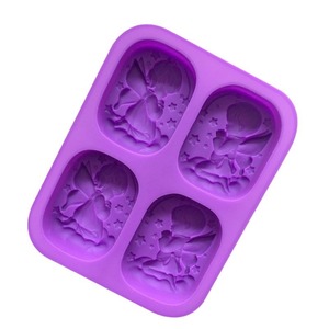 Molde de Silicona Morado de 4 Cavidades <span class=keywords><strong>para</strong></span> Jabón, Molde <span class=keywords><strong>para</strong></span> Decoración de Pasteles con Forma de Ángel, Niño o Niña, Herramientas <span class=keywords><strong>para</strong></span> Pasteles Hechas a Mano - Product Image 6
