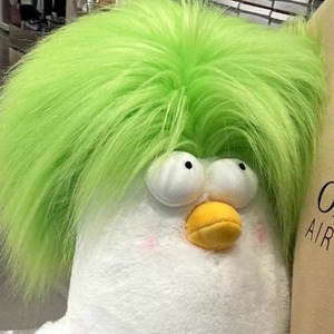 Poulet en peluche mignon aux cheveux verts pointus, jouet doux, oreiller pour enfants, cadeau d'anniversaire unisexe de 8 à 13 ans - Product Image 4