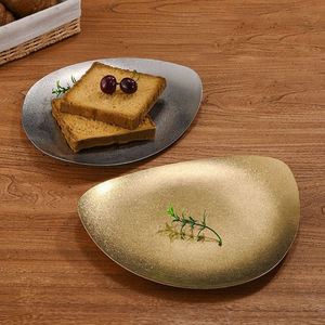 Plateau de préparation vintage en acier inoxydable 304, assiette de cuisine occidentale créative de forme irrégulière, gâteau à la mode Steak Dessert - Product Image 2