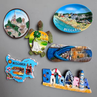 Aimant de réfrigérateur personnalisé avec logo Monaco Bulgarie, souvenir touristique, aimant de réfrigérateur en résine 3D, autocollant