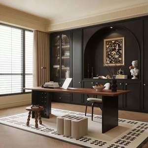 Bibliothèque ouverte en bois de la série Dark personnalisée, grand espace, bibliothèque française pour la maison, le bureau, l'hôtel, l'école - Product Image 1