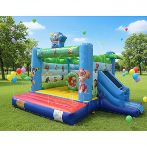 Al Aire Libre Patrol Dog Event Rental Pro Package 5x4m Cachorro Tema <span class=keywords><strong>Casa</strong></span> de rebote inflable con tobogán de PVC y soplador - Product Image 1