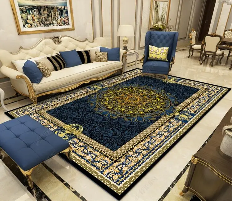 Karpet 3D kustom tradisional Anti selip ruang tamu besar bermotif