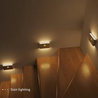 Décor à la maison Usb Rechargeable intérieur applique murale nordique capteur de mouvement sans fil magnétique escalier chevet Led armoire veilleuses