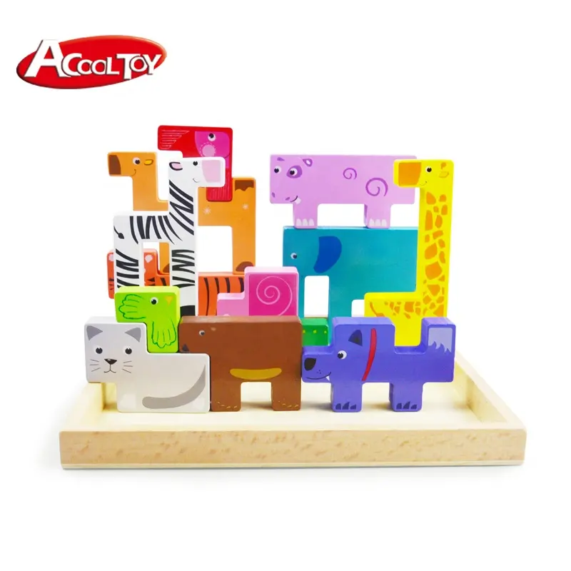 Hand Animal <span class=keywords><strong>Puzzle</strong></span> Board Alphabet Shape Match Toys giocattoli educativi per lo sviluppo per bambini giocattolo in legno Montessori in legno 3d ASTM